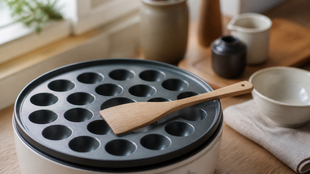 たこ焼きの日に使う道具は、こうして一緒に並びます。